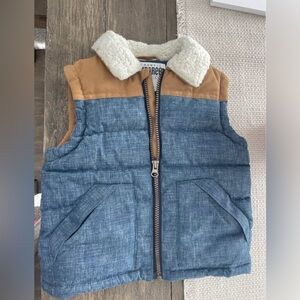 GYMBOREE BOYS Buffalo Lodge denim brown vest size 2T